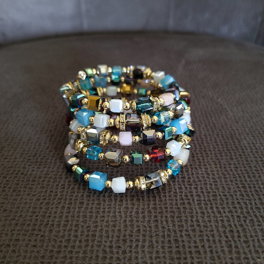 Greenbeads Multicolored🌈 Layered Wrap Bracelet - NIB - Picture 8 of 16